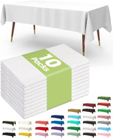 Pureegg Plastic Table Cloth Disposable 10 Pack, 54 X 108 Inch Table Cloths