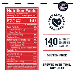 High Brew Coffee, Cold Brew Coffee, Double Espresso, 8 Fl Oz, Ready-To-Drink (Pack of 12)