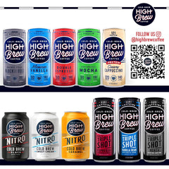 High Brew Coffee, Cold Brew Coffee, Double Espresso, 8 Fl Oz, Ready-To-Drink (Pack of 12)