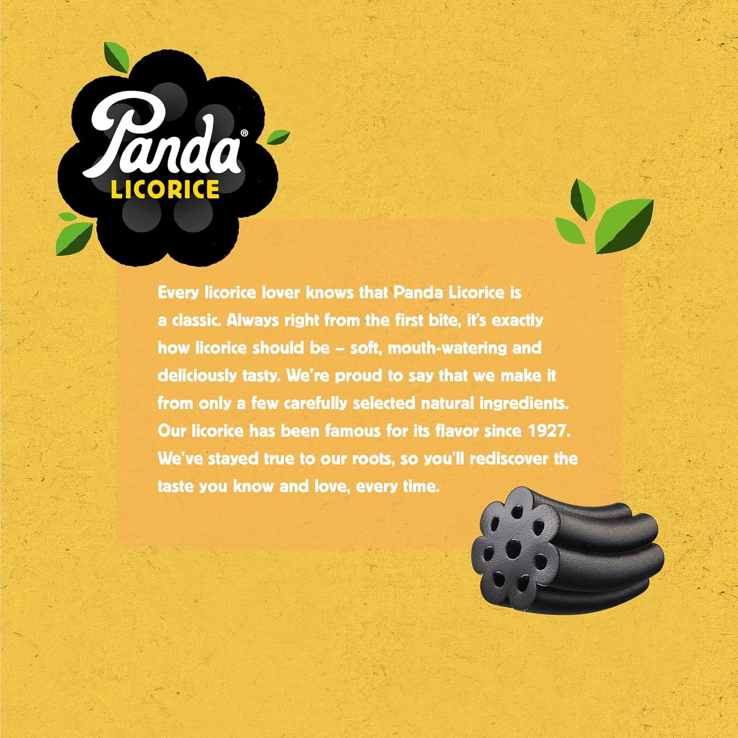 Panda ® | Natural Soft Original Licorice | Pure Panda Black Licorice Candy Made with Only Four Natural Ingredients | Non-GMO Project verified | Vegan & Fat Free | 32 Gr - 1,125 OZ x 20 Bars Pack