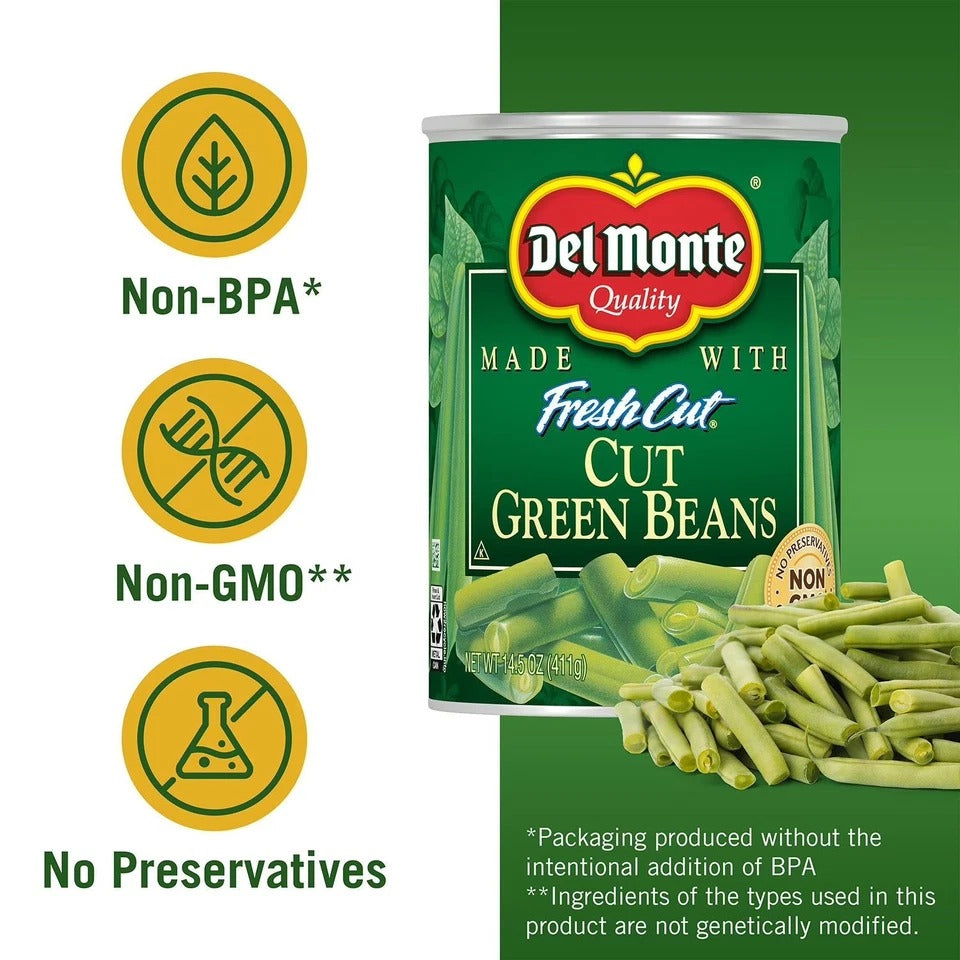 Del Monte Cut Green Beans, 14.5 oz., 8 pk