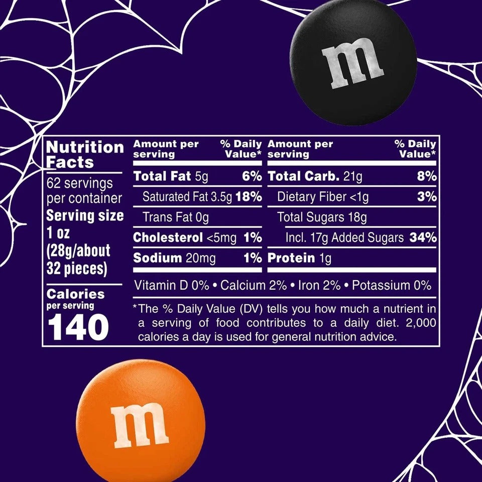 M & M'S Peanut Milk Chocolate Halloween Candy, 62 oz.