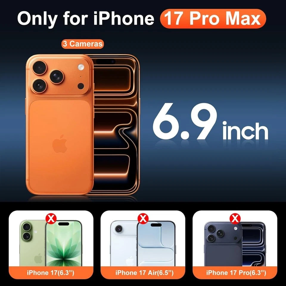 Temdan for iPhone 17 Pro Max Case Clear with Screen Protector