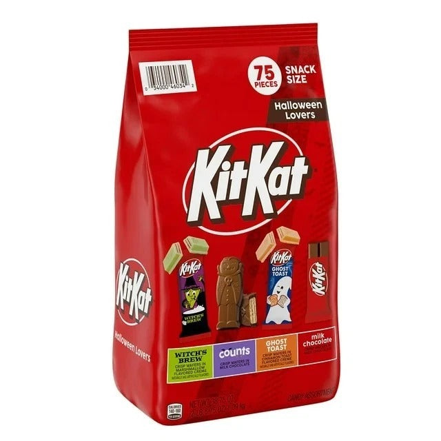 KIT KAT Variety Pack Snack Size Chocolate Halloween KIT KAT VarietCandy, 75 pcs.